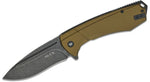Buck 0713GRS Ruckus D2 Drop Point Flipper Knife OD Green Framelock Stonewashed