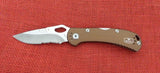 Buck 0722BRX 722 SpitFire Knife Brown Aluminum 2019 Combo Edge BU-636
