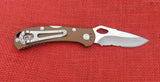 Buck 0722BRX 722 SpitFire Knife Brown Aluminum 2019 Combo Edge BU-636