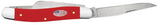 Case 73931 Medium Stockman Knife Synthetic Red Flag Shield Carbon Steel 4318 CS NIB