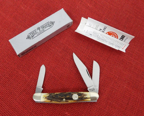 Boker 7474ST Stockman 3 Blade Knife Genuine Stag Carbon Steel Solingen Germany