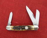 Boker 7474ST Stockman 3 Blade Knife Genuine Stag Carbon Steel Solingen Germany