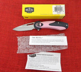 Buck 0766PNS 766 Revel SafeSpin Knife Pink GRN Button Lock BU-572
