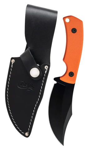 Case 76937 CT3 Hunter Knife Chris Taylor Orange G10 Black 1095 Carbon Blade Leather Sheath USA