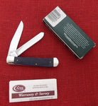 Case 08642 Trapper Navy Blue Herringbone Knife USA Made 2007 NEVER USED