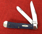 Case 08642 Trapper Navy Blue Herringbone Knife USA Made 2007 NEVER USED