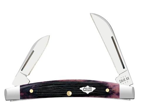 Case 09074 Small Congress Knife Barnboard Purple Bone 2 Blade USA 6268 SS
