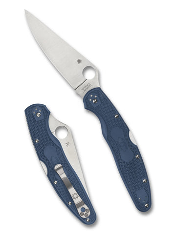 Spyderco C07PCBL4 Police 4 SPY27 Blue Lightweight FRN Knife Japan Made Plain Edge