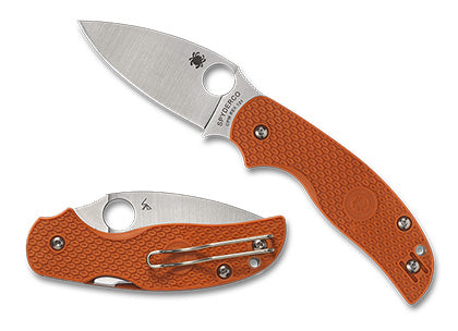 Spyderco C123BORP Sage 5 Compression Lock Knife CPM-REX 121  Burnt Orange FRN Handle