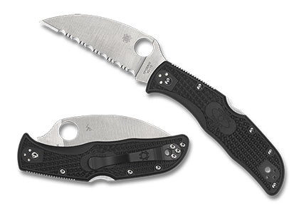 Spyderco C243FSWCBK Endela Wharncliffe Knife VG10 Serrated Lightweight FRN