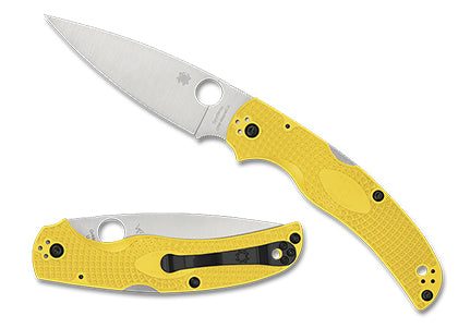 Spyderco C244PYL Native Chief Knife Salt Magnacut Lightweight Yellow FRN Lock Back Plain Edge