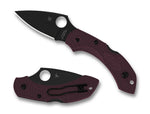 Spyderco C28BGBKP2 Dragonfly 2 Lightweight Micro-Melt PD#1 Black Blade Burgundy FRN