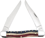 Case 64143 Muskrat SS Knife Star Spangled Banner Natural Bone USA Stainless Steel