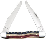 Case 64143 Muskrat SS Knife Star Spangled Banner Natural Bone USA Stainless Steel