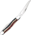 Case 64143 Muskrat SS Knife Star Spangled Banner Natural Bone USA Stainless Steel