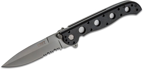 Columbia River CRKT M16-13Z Kit Carson Flipper Knife Black GFN Liner Lock Partially Serrated