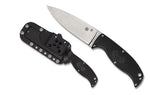 Spyderco FB31PBK2 Enuff 2 Knife Plain Edge Leaf Shaped VG10 Blade Black FRN Handle Japan