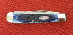 Case Trapper Navy Blue Jigged Bone Oval Flag Shield USA 2004 Collector Tin 6254 SS