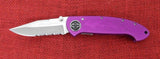 Harley Davidson HD0035PS Flaming Legend II Knife 440 CryoEdge Purple Aluminum United Cutlery