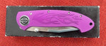 Harley Davidson HD0035PS Flaming Legend II Knife 440 CryoEdge Purple Aluminum United Cutlery