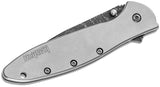 Kershaw 1660DAM 1660  Leek Damascus SpeedSafe Assisted Opening Flipper Knife Stainless Frame Lock Ken Onion