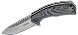 Kershaw 8600 Portal Stonewashed Assisted Opening Flipper Knife Black GFN Liner Lock