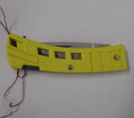 Buck 0425YW 425 MiniBuck Small Lightweight Pocket Knife Yellow Handle USA Made 1988 Lot#LT-37