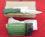 Remington R50032 Bullet Knife 2019 Buck Made 532 Bucklock Green Dymanlux Wood 420HC USA