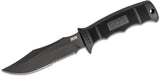 SOG Knife E37TN-CP SEAL Pup Elite Tactical Knife Black Tini Combo Blade GRN Handles Nylon Sheath