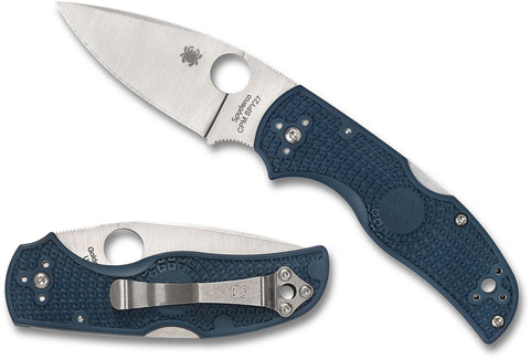 Spyderco C41PCBL5 Native 5 Plain Edge SPY27 Pocket Knife Lightweight Blue FRN USA Made