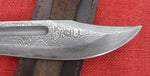 Craig Steketee Custom Stek Knife 15" Bowie Handmade Damascus Smooth Bone Handle RARE