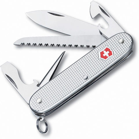 Victorinox Knife 0.8241.26-x2 Farmer Silver Alox Aliminum Handle 9 Function Swiss Army