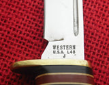 Western Knife L48 Fixed Blade Knife 1986 USA MADE w/ Sheath