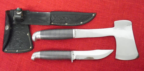 Western Boulder CO Black Beauty F66 Knife and Hatchet Axe Combo