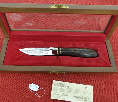 Buck Harley Davison Knife Flathead V-Twin Series Etch Limited Edition UNUSED BU-12