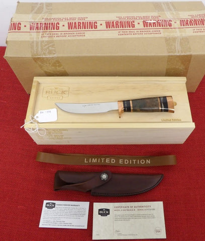 Buck 0907WASLE 907 Expert Hunter 2020 Legacy Limited Edition Knife Walnut Buffalo Horn w/ Copper D2 Lot#BU-359