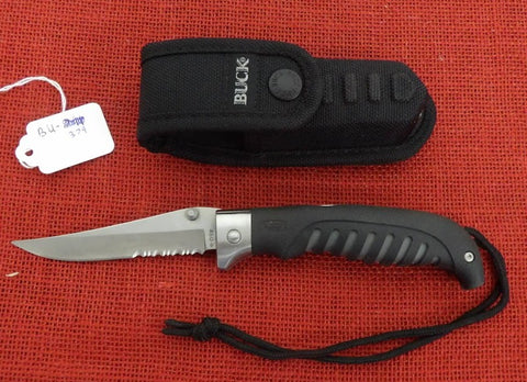 Buck 0460BKX 460 Gamut Utility Knife Serrated 420J2 w/ Sheath UNUSED Lot#BU-379