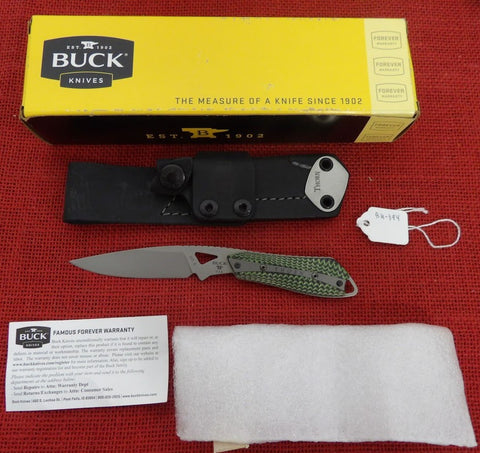 Buck 0017GRS 017 Thorn Fixed Blade Knife Green/Black G10 Bead Blasted 420HC USA 2015 Lot#BU-394