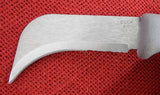 Buck 810 TLC Knife 1st Year Utility Hawkbill Knife Grey Handle w/ Leather Sheath USA 1992