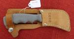 Buck 810 TLC Knife 1st Year Utility Hawkbill Knife Grey Handle w/ Leather Sheath USA 1992