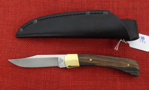 Buck 0101BRS 101 Fixed 110 Hunter Knife 420HC Leather Sheath USA Made 2017 Dymondwood Handle Lot#BU-383