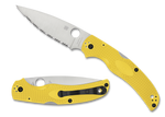 Spyderco C244SYL Native Chief Knife Salt Magnacut Lightweight Yellow FRN Lock Back Serrated Edge