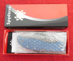 Spyderco C258GFBLP Stretch 2 XL DPS 15 Damascus Knife Blue Nishijin Fiber Glass Scales Sprint Run 2023