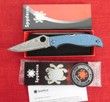 Spyderco C258GFBLP Stretch 2 XL DPS 15 Damascus Knife Blue Nishijin Fiber Glass Scales Sprint Run 2023