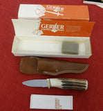 Gerber Knife C325 Custom Stag Hunting Skinner USA 1980's NIB