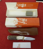 Gerber Knife C325 Custom Stag Hunting Skinner USA 1980's NIB