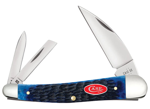 Case 06889 Seahorse Whittler Knife Navy Blue Bone 6355WH SS