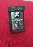 Zippo Lighter C&L Enterprises Joplin MO Logo Knight w/ Axe USA Made 1995 Brushed Chrome UNLIT