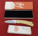 Gerber Knife 6006 Classic LST Yellow Micarta 1980's NIB MK-86
