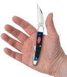 Case 06889 Seahorse Whittler Knife Navy Blue Bone 6355WH SS